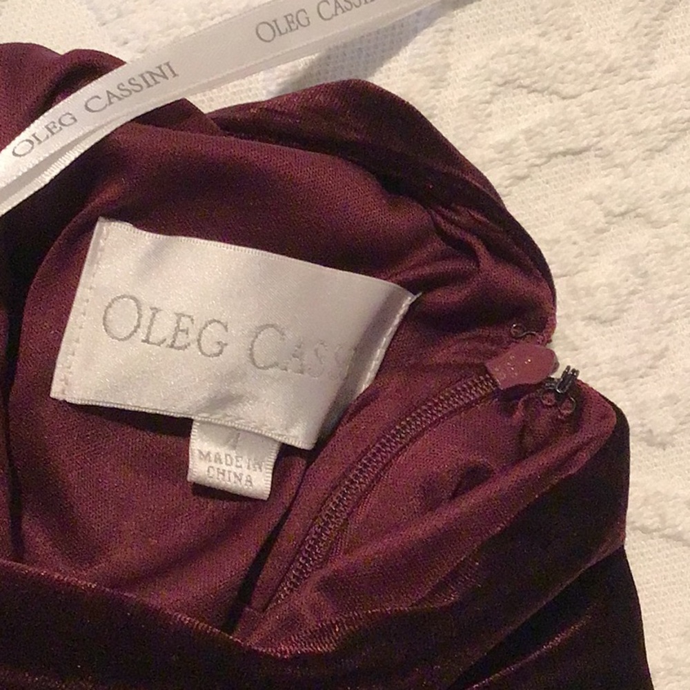 Oleg Cassini velvet wine mother of bride  / groom dress. NWT. Size 4 - Picture 8 of 13